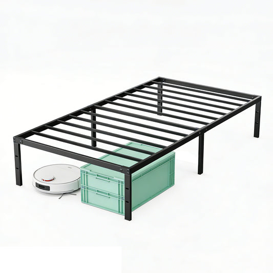 Sturdy And Durable Metal Base Frame, Noiseless Sturdy Steel Crossbars, Under-bed Storage Space, No Need For Box Springs