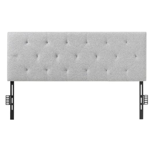 Headboard, Full Size Headboard With Adjustable Height, Comfortable Diamond Tufted For Full Size Bed, W 56.3 X H（35.6-47.4）inches, Ideal For Bedroom, Hotel, Homestay, Dormitory, Light Grey