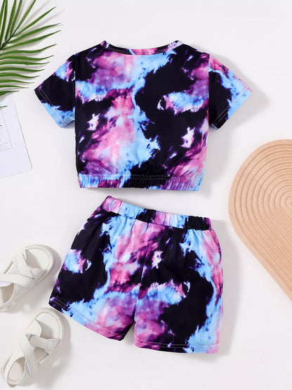 Children's Tie-Dye Print Two-Piece Set