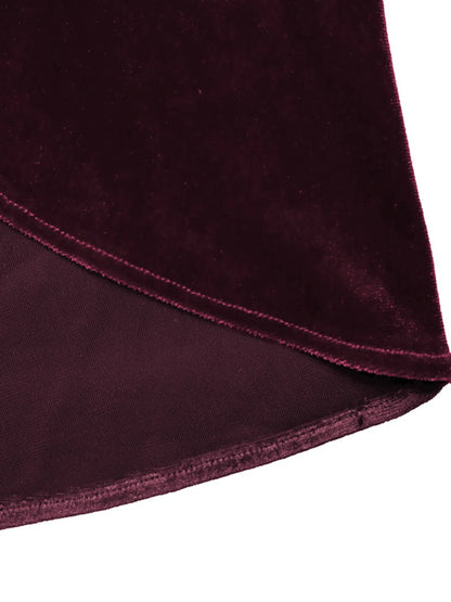Side Tied Velvet Skirt