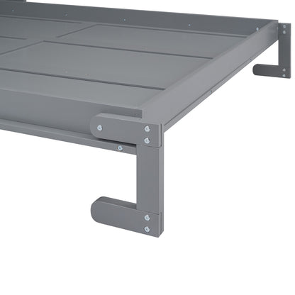 Queen Size Murphy Bed With A Shelf, Gray