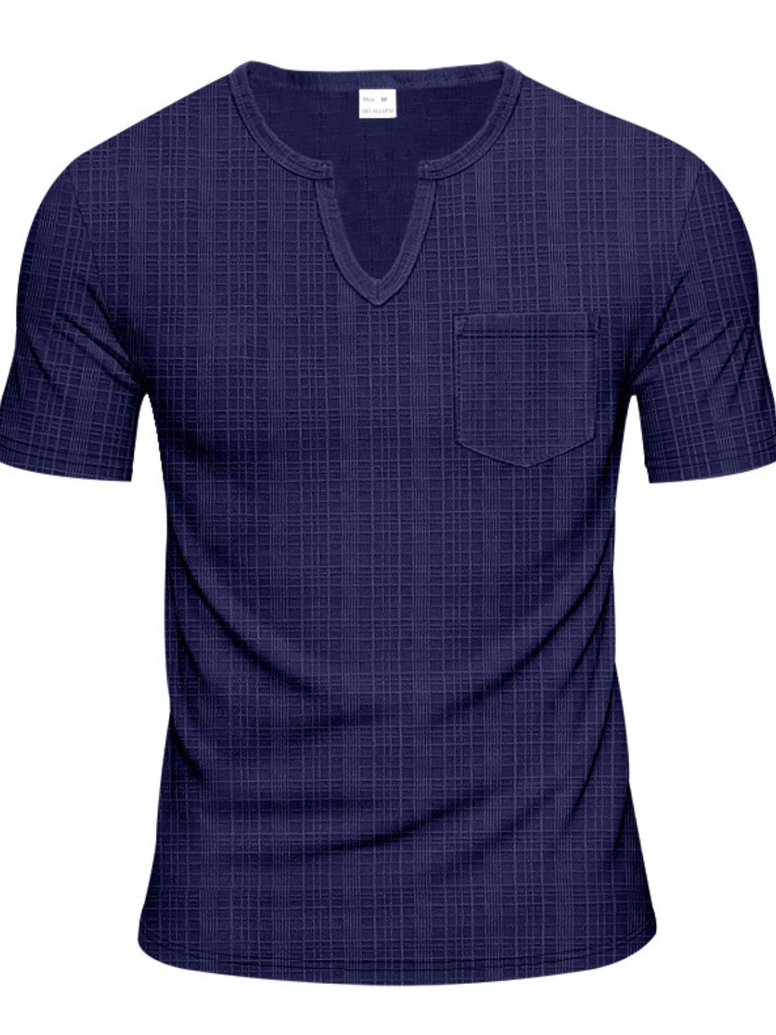 Men's Full Size Notched Short Sleeve T-Shirt Plus Size