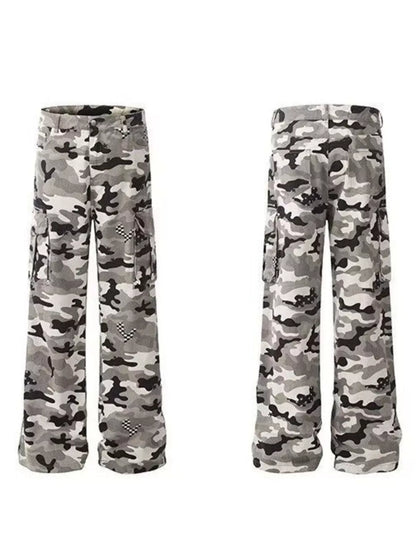 Men's Full Size Camouflage Wide Leg Pants Plus Size