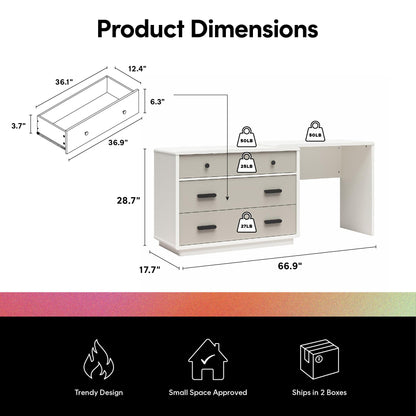Valencia 3 Drawer Dresser And Desk