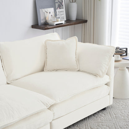 3-Piece Upholstered Sofa, Living Room Sectional Sofa Set Modern Sofa Couches Set , Deep Seat Sofa For Living Room Apartment, 1-3 Seat White