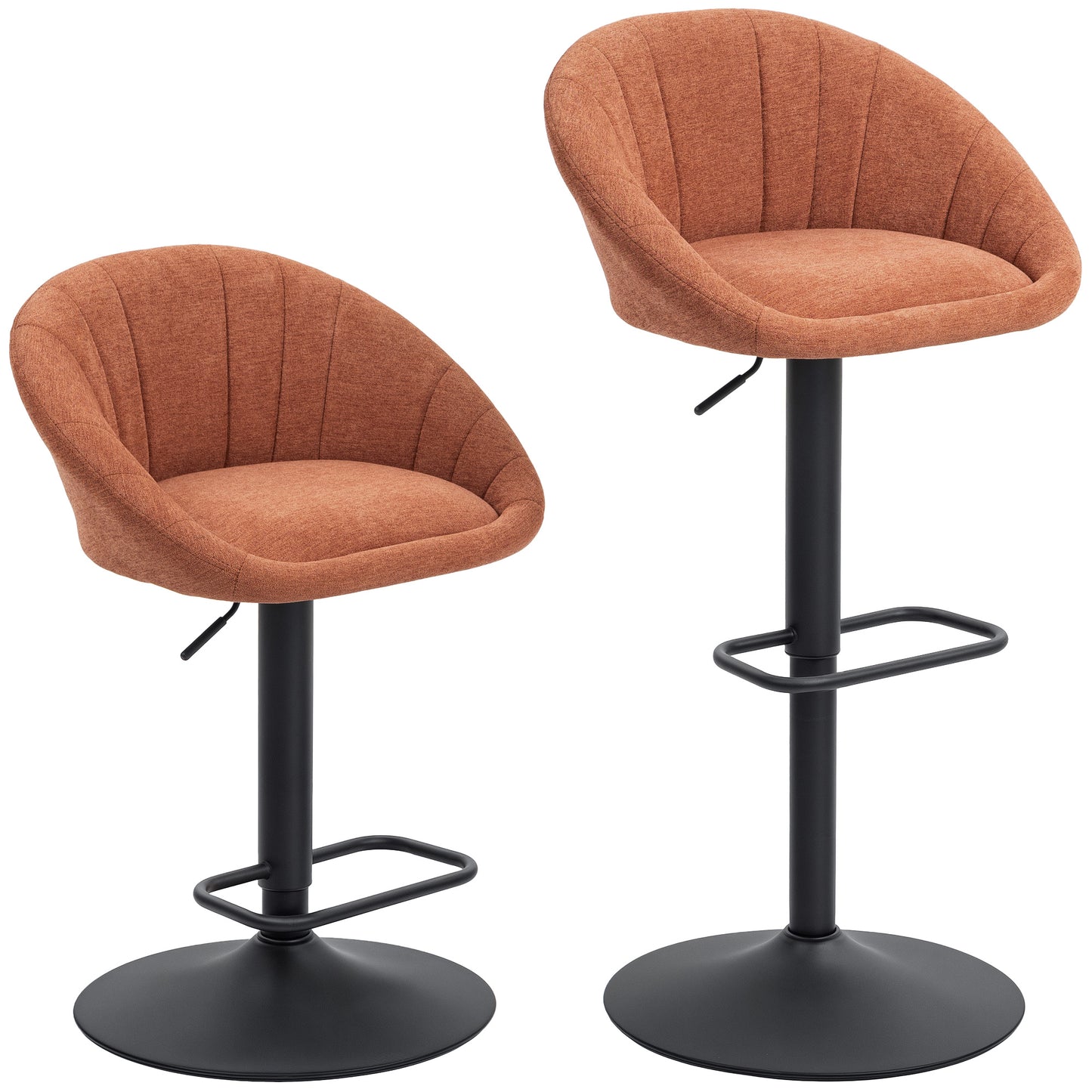 Set Of Two Relaxed Tub Bar Stools - Orange