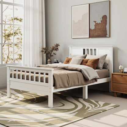 Twin Size Metal Platform Bed Frame - Mattress Foundation With Headboard And And Footboard, 350LBS Sturdy Wooden Slats Support