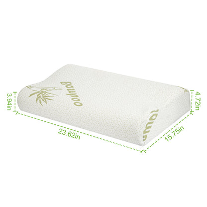 S-L Size Options -- 1Pc Bamboo Memory Foam Sleep Pillow Contoured Cervical Orthopedic Pillow Neck Support Breath Pillow
