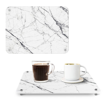 15.75 In. X 11.81 In. White Marble Look Stone Drying Mat For Kitchen, Water Absorbent Diatomaceous Stone Dish Drying Mat--Prohibited From Being Sold On Wayfair And Amazon Platforms