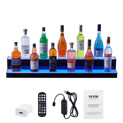 LED Lighted Liquor Bottle Display Bar Shelf RF & App Control 40 2-Step