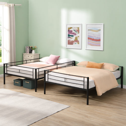 Full Over Full Metal Bunk Bed , No Box Spring Needed, Easy Assemble