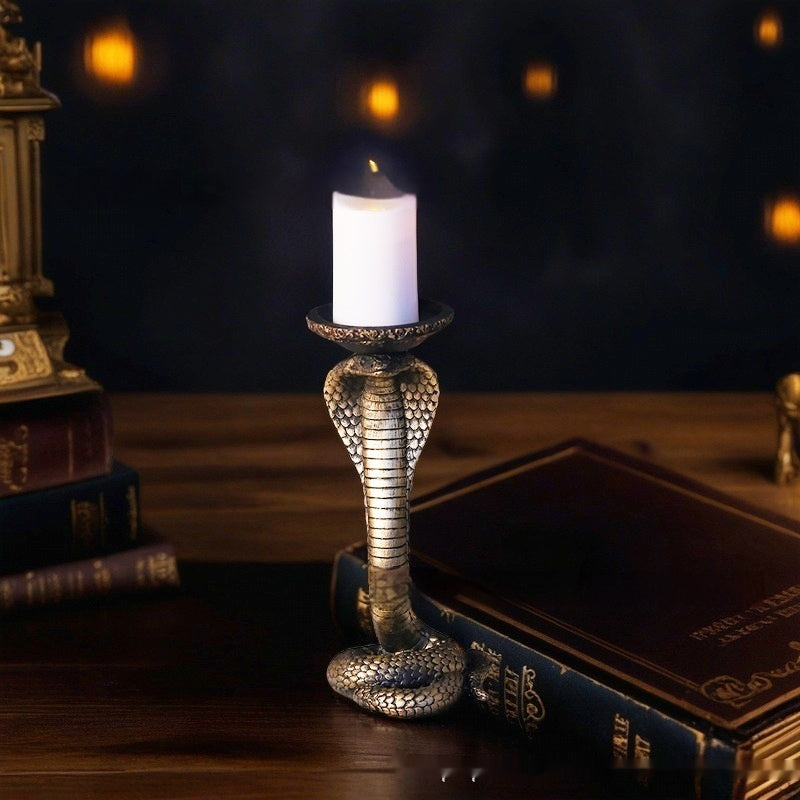 Ghost Festival Decoration Glasses Snake King Candlestick Sculptured Ornaments