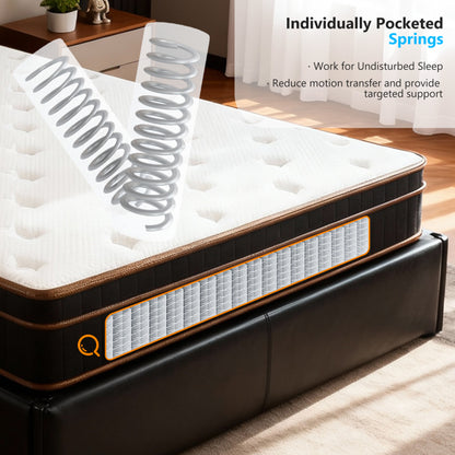 12 Inch Twin XL Mattress, Innerspring Mattress With Black Gold Trim & White Cover - Medium Firm Support, Cooling Technology For College Dorm, Guest Room & Tall Sleepers