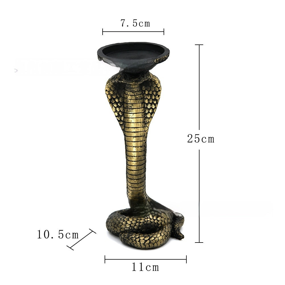 Ghost Festival Decoration Glasses Snake King Candlestick Sculptured Ornaments
