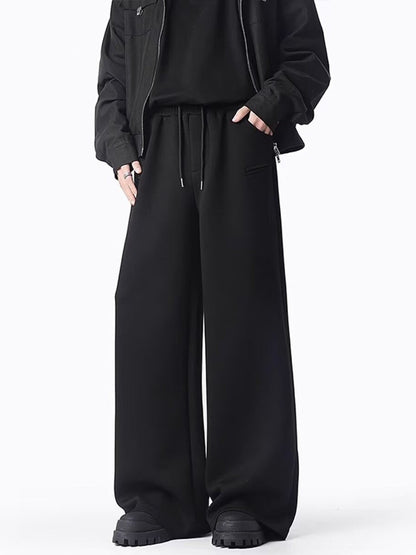 Men's Plus Size Loose Fit Drawstring Wide Leg Pants