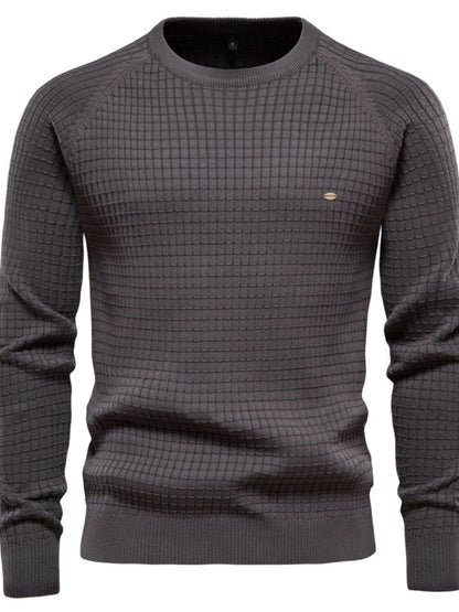 Texture Round Neck Long Sleeve Sweater