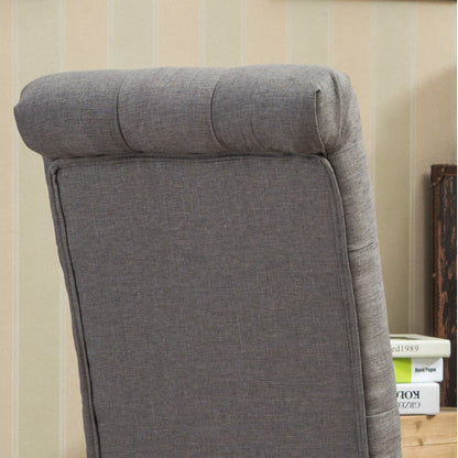 Habit Solid Wood Tufted Parsons Dining Chair, Set Of 2, Grey