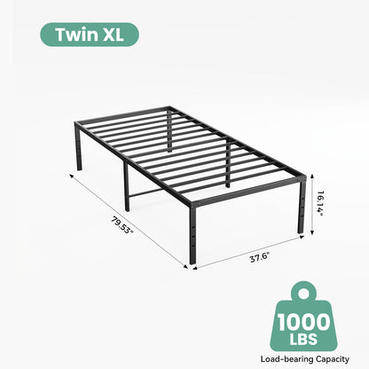 Sturdy And Durable Metal Base Frame, Noiseless Sturdy Steel Crossbars, Under-bed Storage Space, No Need For Box Springs