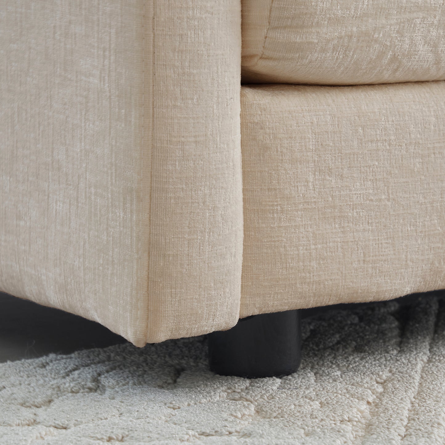 Sofa Set Of 2 Chenille Couch, 2-3 Seater Sofa Set Deep Seat Sofa, Modern Sofa Set For Living Room, Beige Chenille