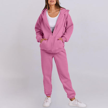 Relaxed-fit Top And Jacket Couples Set Hoodie