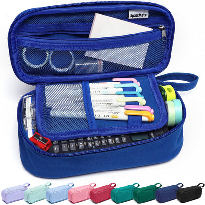 Large Pencil Case 1800ml - Heavy Duty Canvas School Supplies Organizer for Kids Students