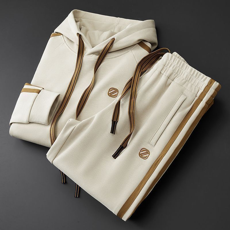 Mens Hoodie And Slim-Fit Versatile Pants Two-Piece Set