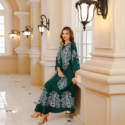 Middle Eastern Muslim Long Robe Women's Dubai Turkey Women's Beaded Large Robe Export