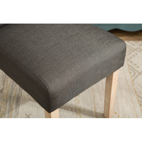 Habit Solid Wood Tufted Parsons Dining Chair, Set Of 2, Charcoal