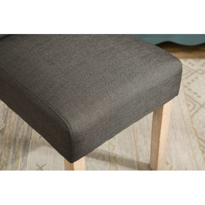 Habit Solid Wood Tufted Parsons Dining Chair, Set Of 2, Charcoal