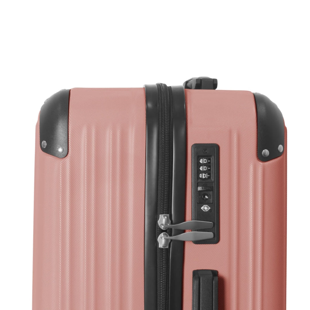 3-Piece Lightweight ABS Hardshell Luggage Set 20, 24, 26 In Rice Brown With Spinner Wheels, TSA Lock, And Adjustable Telescopic Handle - Durable Travel Suitcases
