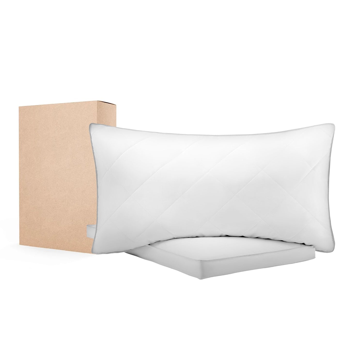 Bed Pillows For Sleeping, Set Of 2, Queen Size Luxury Quality Hotel Pillows With Original Down Alternative Filling, Supportive And Fluffy, Bedding For Back, Stomach And Side Sleepers, White