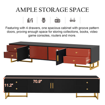 VIBE HAUS TV Stand For 65  Inch TV, Entertainment Center TV Media Console Table, Modern TV Stand With Storage, TV Console Cabinet Furniture For Living Room