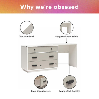 Valencia 3 Drawer Dresser And Desk