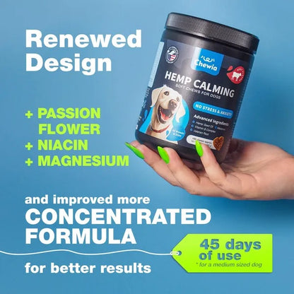 Hemp Calming Chews For Dogs Dog Calming Treats Anxiety Relief For Dogs