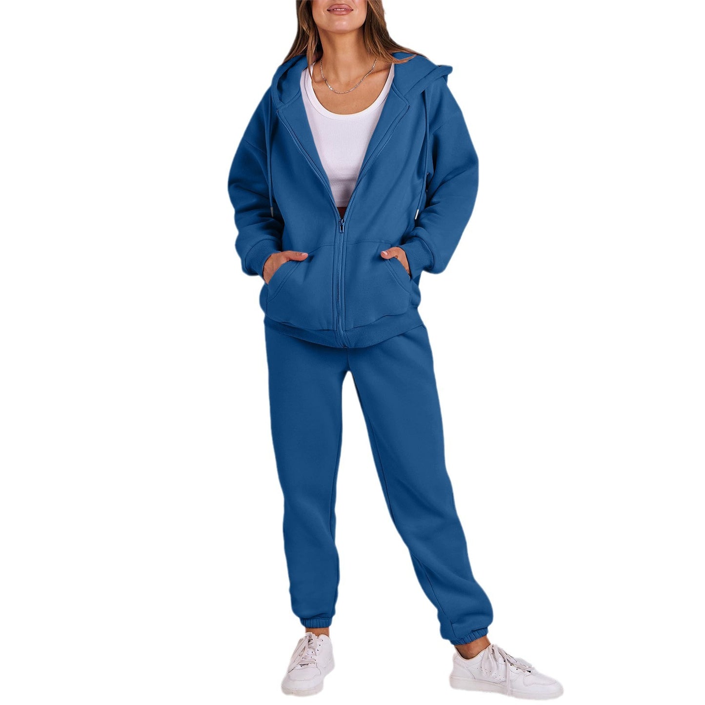 Relaxed-fit Top And Jacket Couples Set Hoodie