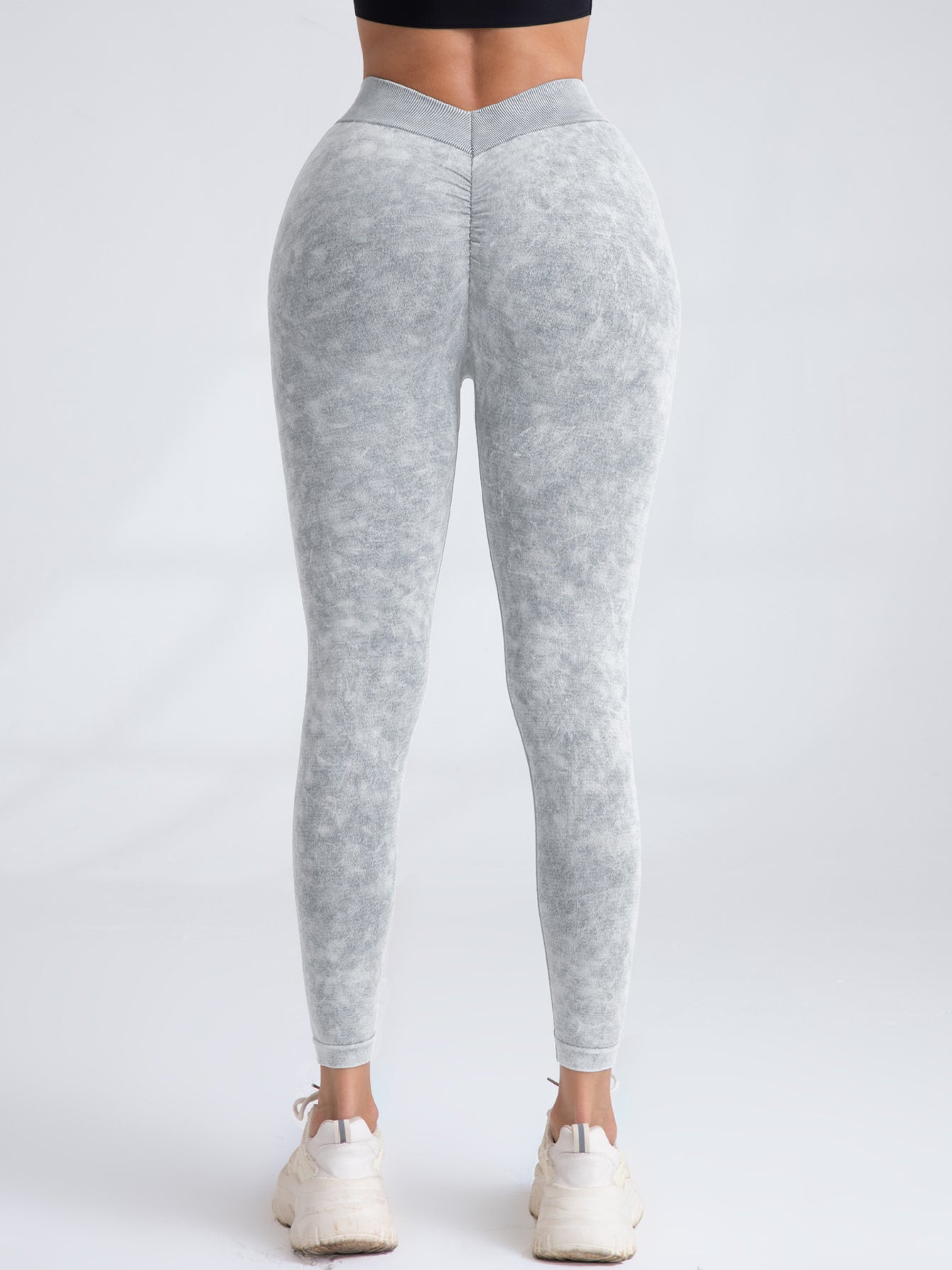 V-Back Scrunch Butt Workout Leggings, Women Seamless Gym Yoga Leggings High Waist Active Yoga Pants, Yoga Leggings High Waist Active Yoga Pants