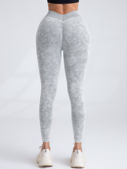 V-Back Scrunch Butt Workout Leggings, Women Seamless Gym Yoga Leggings High Waist Active Yoga Pants, Yoga Leggings High Waist Active Yoga Pants