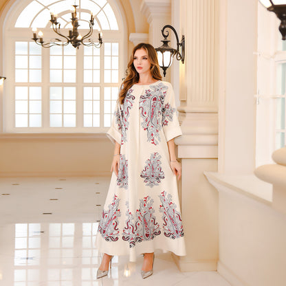 Middle Eastern Muslim Long Robe Women's Dubai Turkey Women's Beaded Large Robe Export