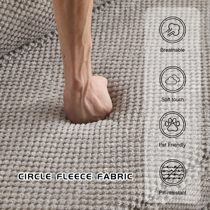 Compression Mahjong Sofa,Convertible Floor Sofa Bed,DIY Boneless Modular Sectional Sofa,No Assembly Required,Circle Fleece Fabric,Oversized 4 Seater With 1 Ottoman,Light-grey