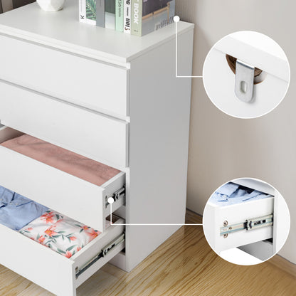 4-drawer Cabinet Without Handles, White
