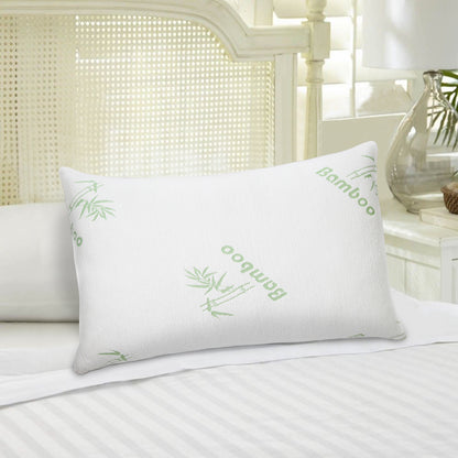 2Pcs Or 1Pcs Bamboo Memory Foam Pillow Hypoallergenic Bed Pillow For Head Neck Rest Sleeping Shredded Pillow Washable Cover Queen Size Pillow