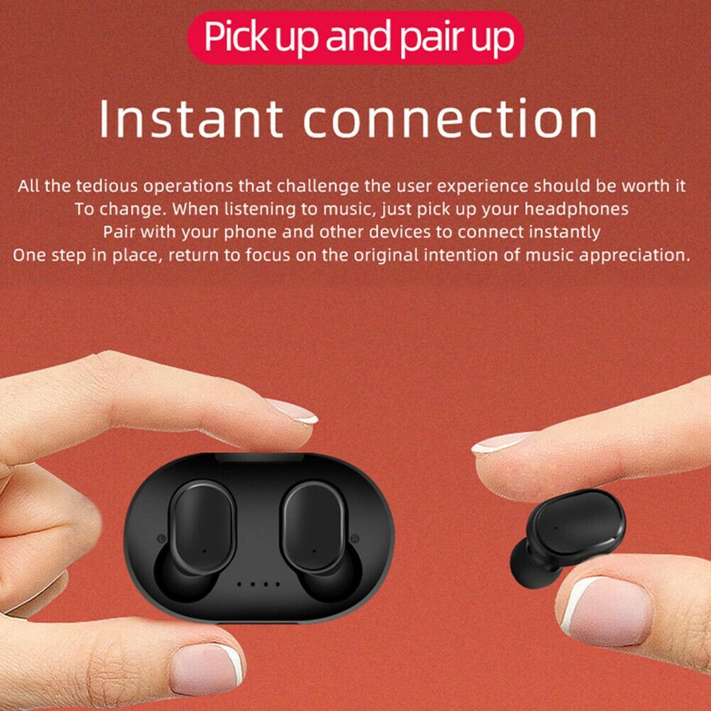 A6S Bluetooth Headsets For Redmi Airdots Wireless Earbuds 5.0 TWS Earphone Noise Cancelling Mic for Xiaomi iPhone Huawei Samsung
