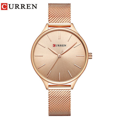 CURREN Women Watches Luxury Wrist watch Clock for Women Milanese Steel Lady Rose Gold Ladies Watch