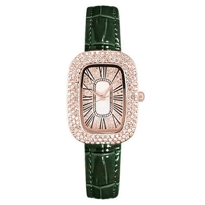 Small Green Watch Women's Watch Little Dove Egg Net Red Water Diamond Stars Watch