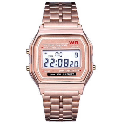 Sports children's electronic steel strip night light alarm clock steel strip watch multi-color electronic watch
