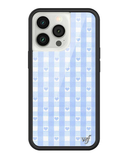 Gingham Hearts | Blue iPhone Case