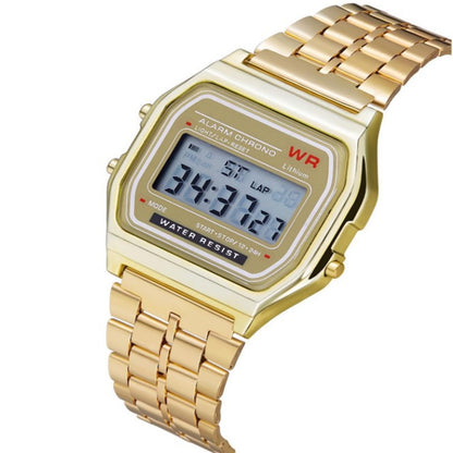 Sports children's electronic steel strip night light alarm clock steel strip watch multi-color electronic watch