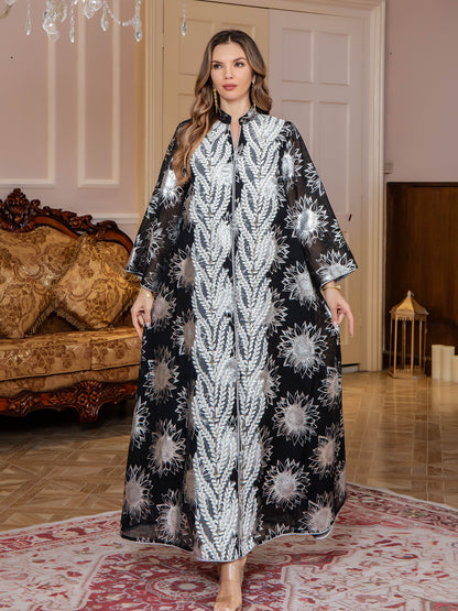 Muslim Embroidered  Dress Dubai Long Robe Arabic Women's Clothing