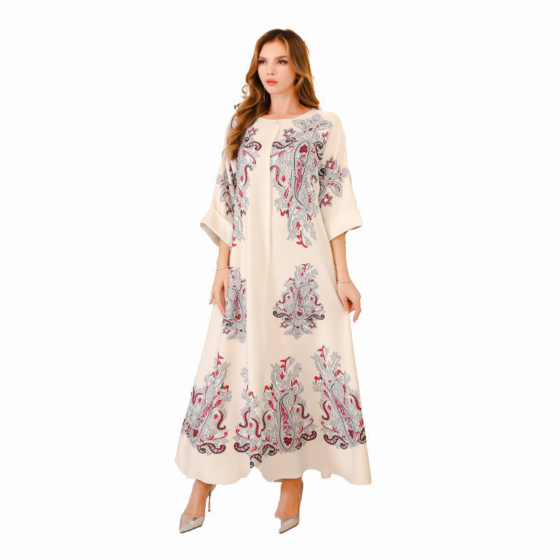 Middle Eastern Muslim Long Robe Women's Dubai Turkey Women's Beaded Large Robe Export
