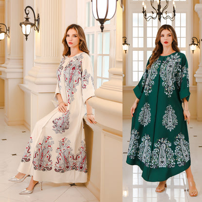Middle Eastern Muslim Long Robe Women's Dubai Turkey Women's Beaded Large Robe Export